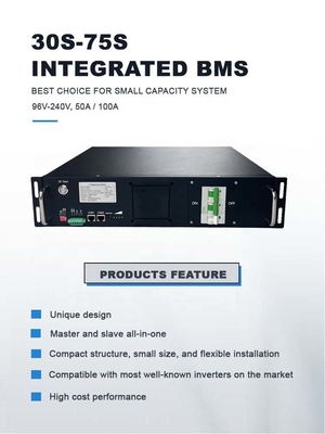Hoogspanning BMS 75S 240V 50A geïntegreerde BMS met parallelle functie voor lithiumbatterijpakket