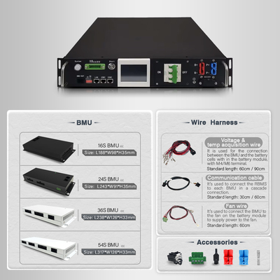 GCE 96S 307.2V 50A LFP BMS High Efficiency Relay BMS Real-time Monitoring And Advanced Protection