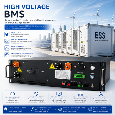 GCE High Voltage BMS 30S–256S Active Balance Battery Management System, 100A 200A 300A Master Slave LiFePO4 HV BMS for Battery Energy Storage System (BESS), ESS, UPS, Solar Storage, Microgrid &
